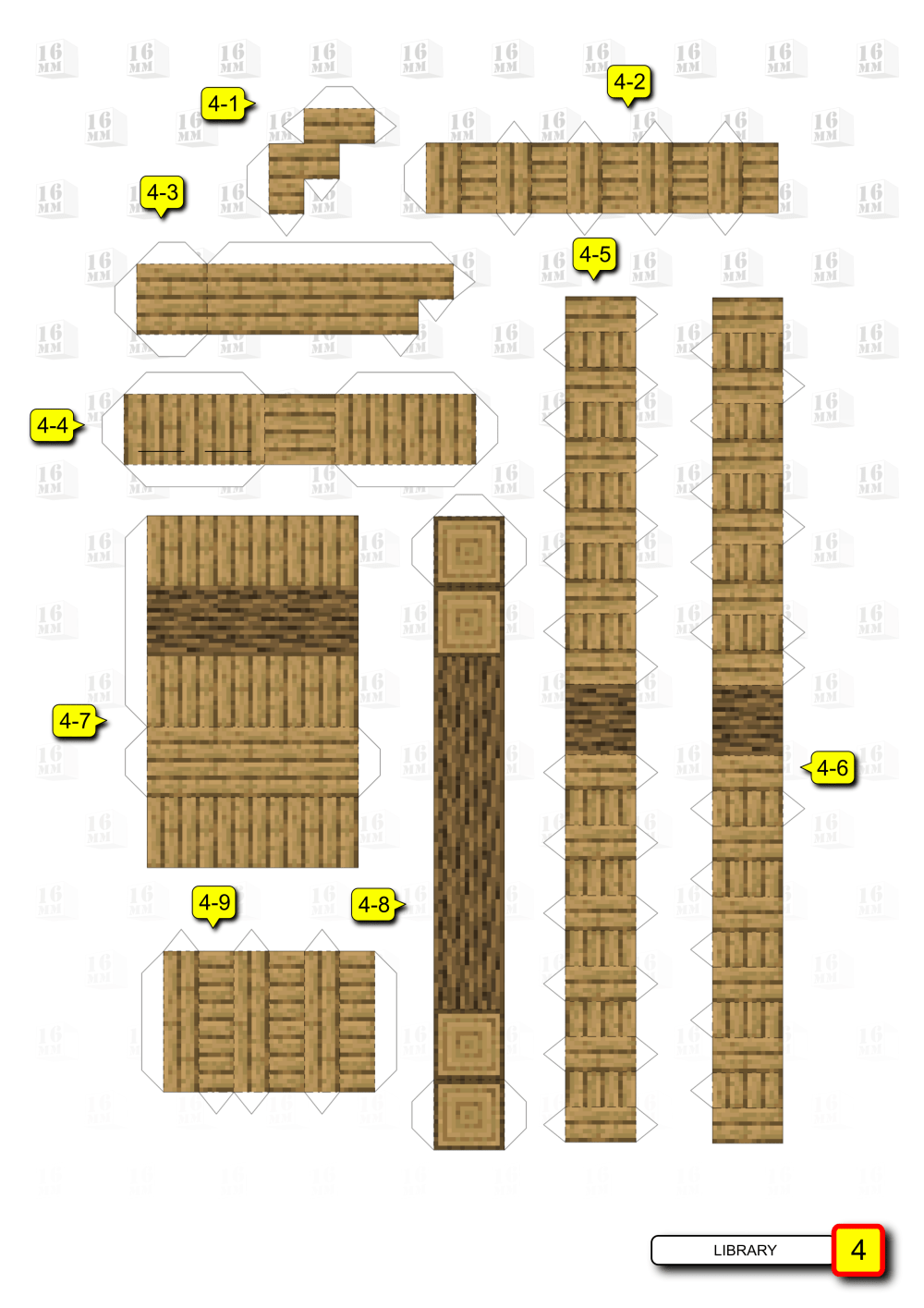 Pixel Papercraft - Library - two sizes