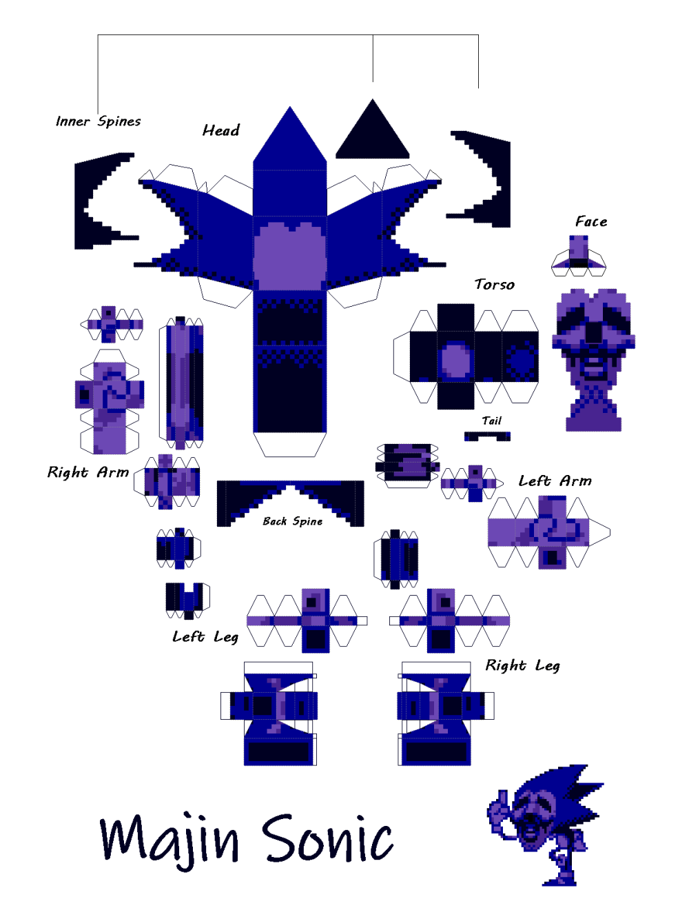 Majin Sonic Sprites (just for)