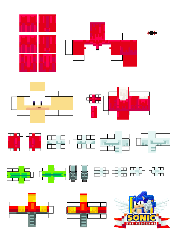 Pixel Papercraft - [OLD]Sonic The Hedgehog (Minecraft DLC)