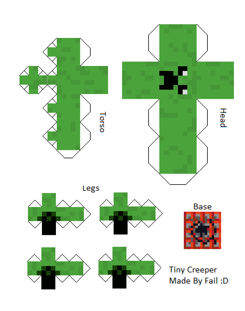 Tiny Creeper Pixel Papercraft Tiny Creeper Pixel Papercraft