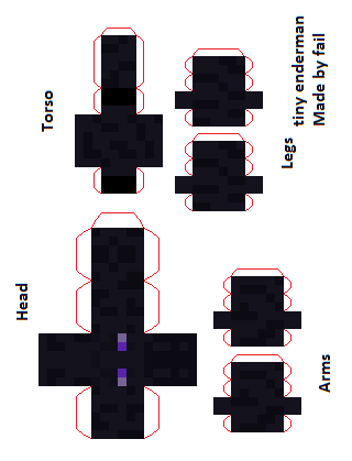Pixel Papercraft - Tiny Enderman