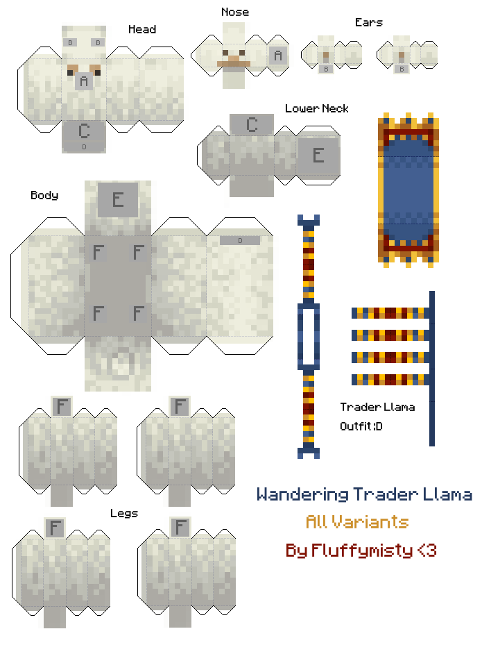 Pixel Papercraft - [Trader] Llama (all variants)