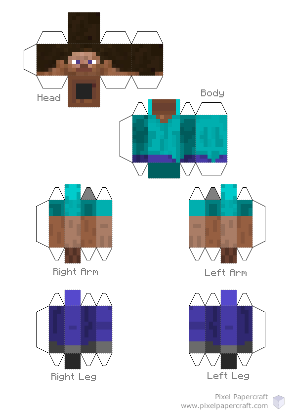 Minecraft printables, Minecraft steve, Paper crafts