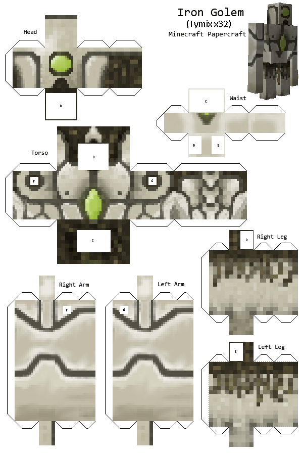 Iron Golem (Tymix) - Pixel Papercraft Iron Golem (Tymix) - Pixel Papercraft