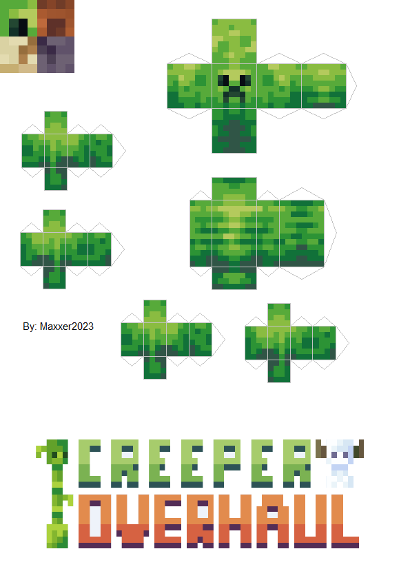 Pixel Papercraft - all creeper - mod creeper overhaul (part1)