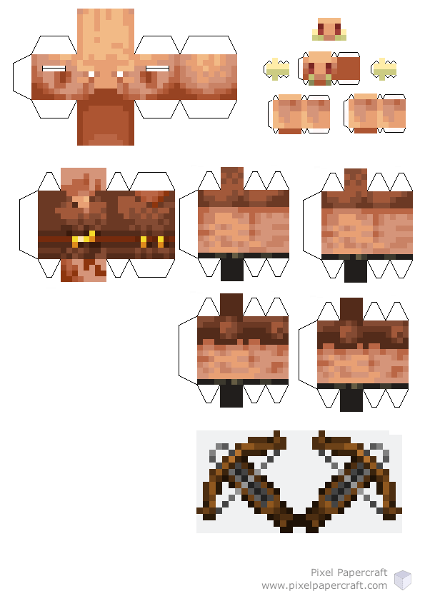 Piglin Minecraft Papercraft PDF