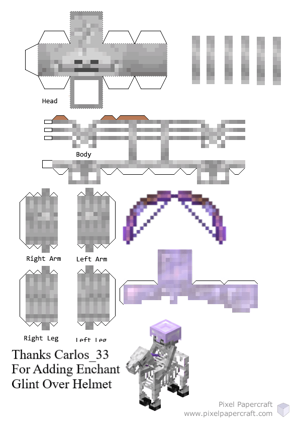 Skeleton Minecraft Papercraft  Free Printable Papercraft Templates