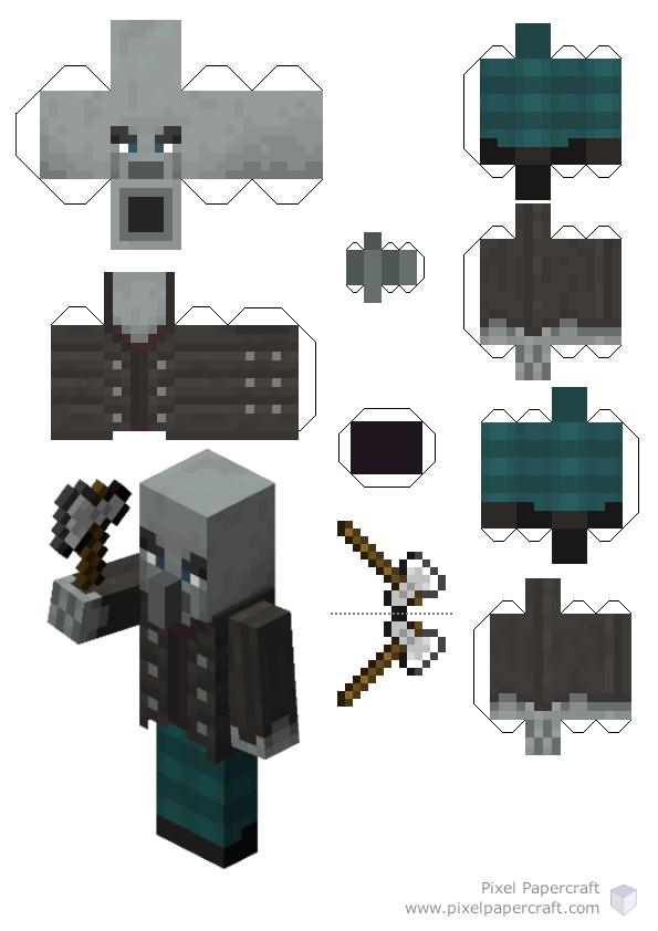 Pixel Papercraft - Bare bones warden