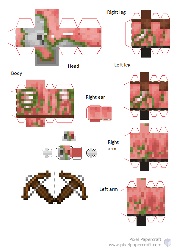 Pixel Papercraft - Piglin Hunters