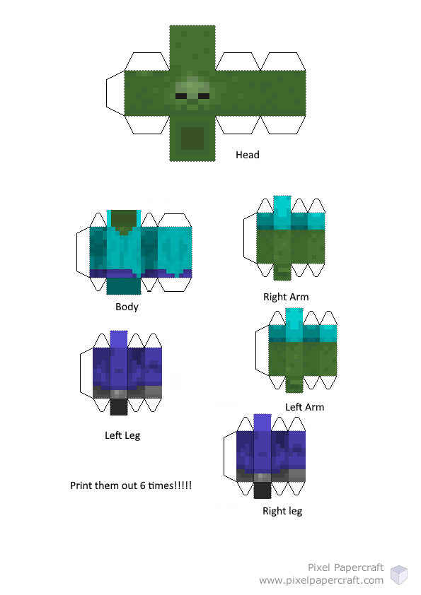 Pixel Papercraft - Chicken Jockey Tower (Minecraft Dungeons)