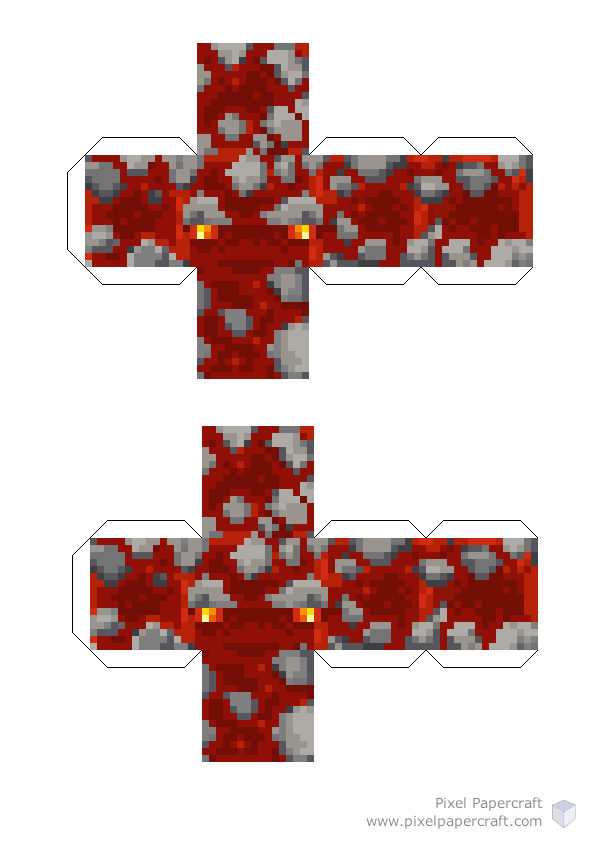 Pixel Papercraft Redstone Cube (Minecraft Dungeons)