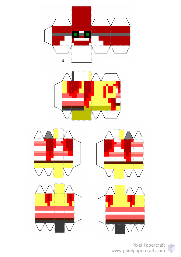 Pixel Papercraft - Crew Guard, Meal Burner And Ronald McDonald ...