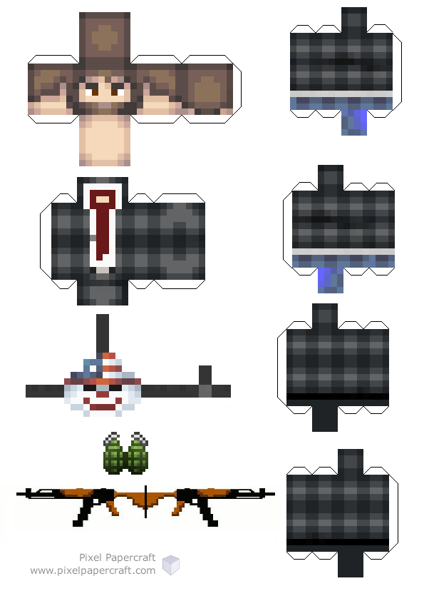 Pixel Papercraft - Dallas (Payday 2)