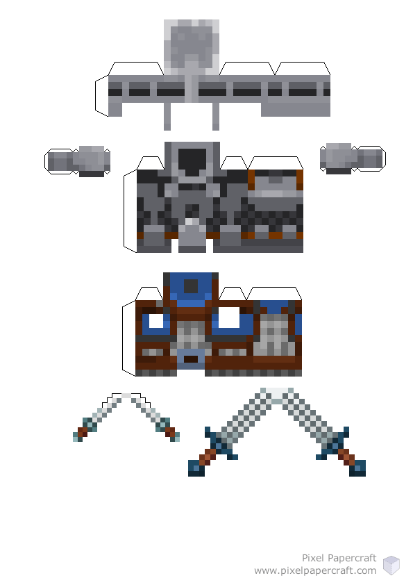 Pixel Papercraft Melee Armored Stray Minecraft Dungeons Pixel Papercraft Melee Armored Stray Minecraft Dungeons