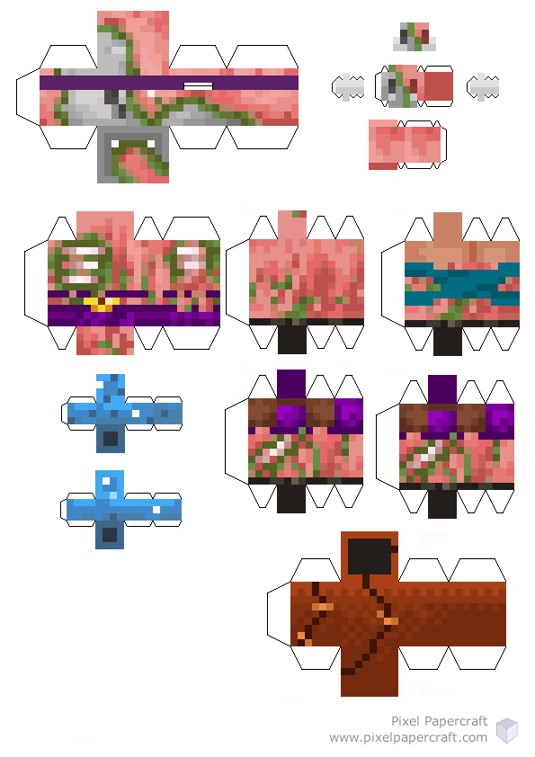 Pixel Papercraft - Mini Jungle Mobs (Minecraft Dungeons Jungle Awakens DLC)