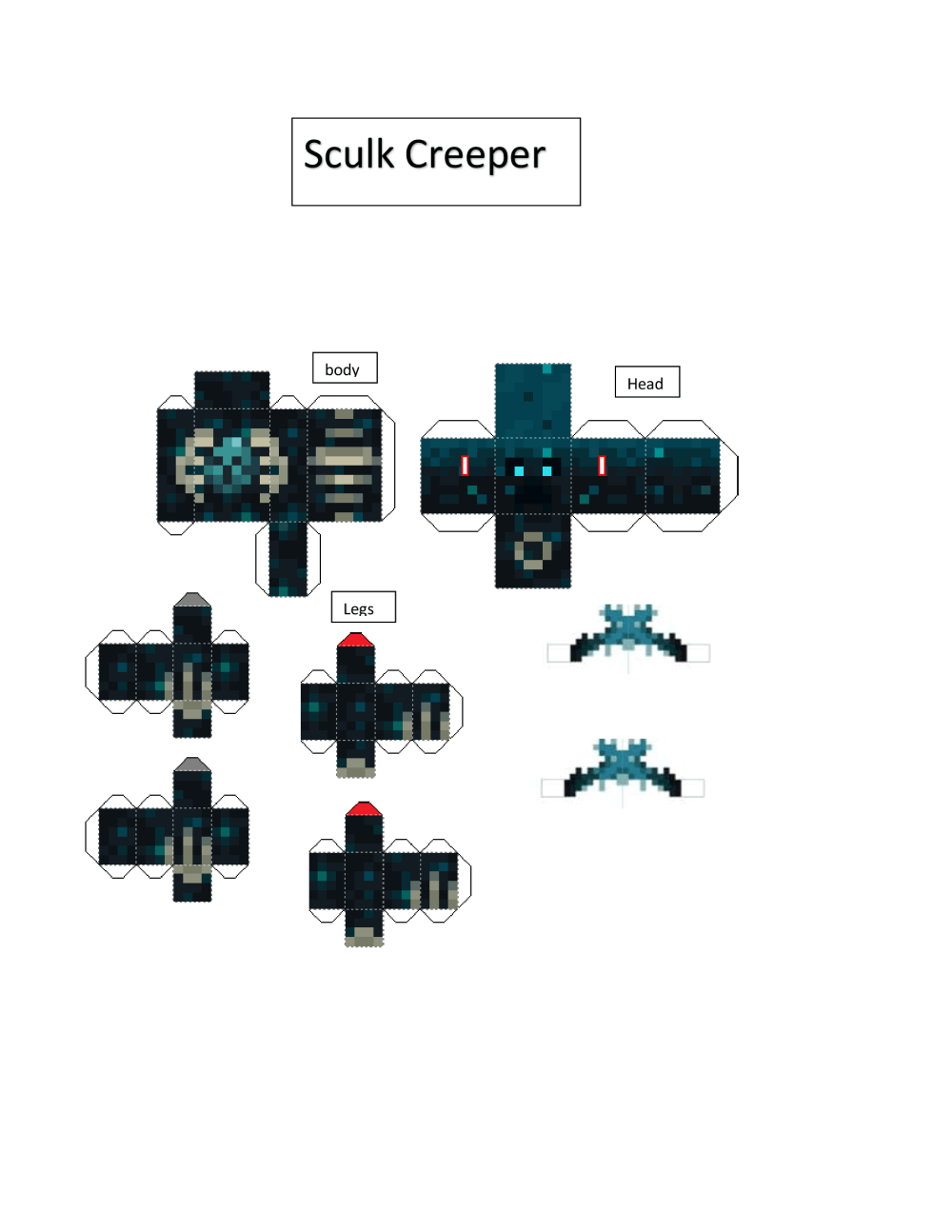 Creeper - Printable Minecraft Creeper Papercraft Template