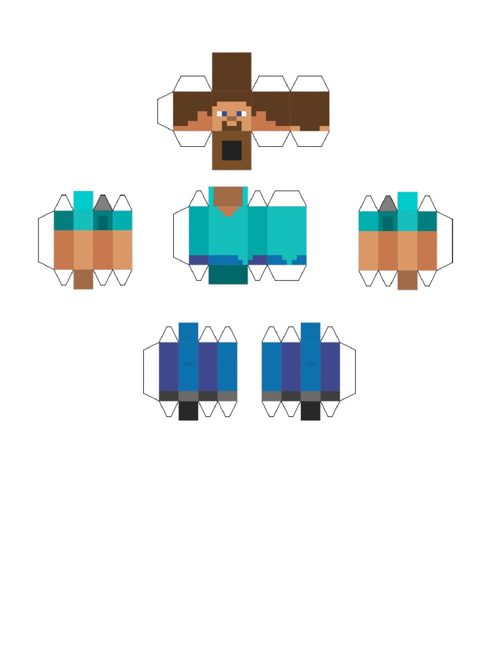 Steve Minecraft Paper Craft Model