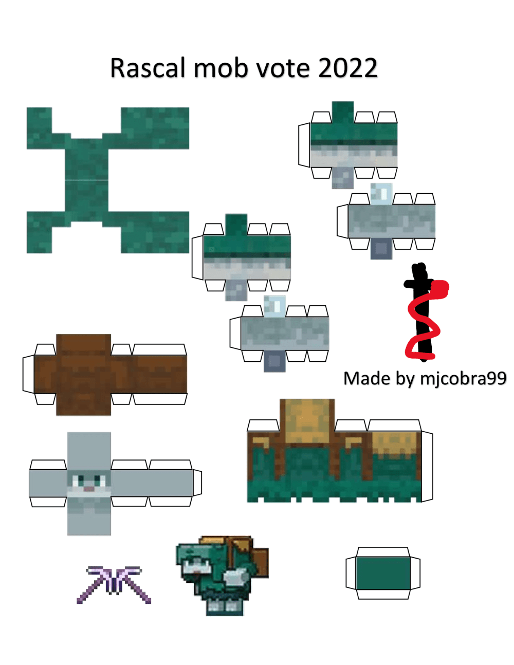 WIP papercraft mobs,i'll hope you enjoy. It's funny and bussy. ( ꈍᴗꈍ) : r/ Minecraft