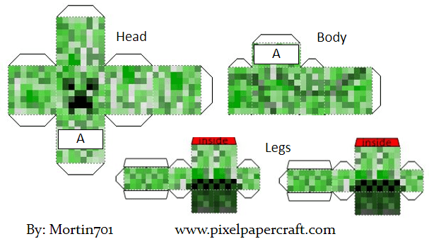 Small Creeper Pixel Papercraft Small Creeper Pixel Papercraft