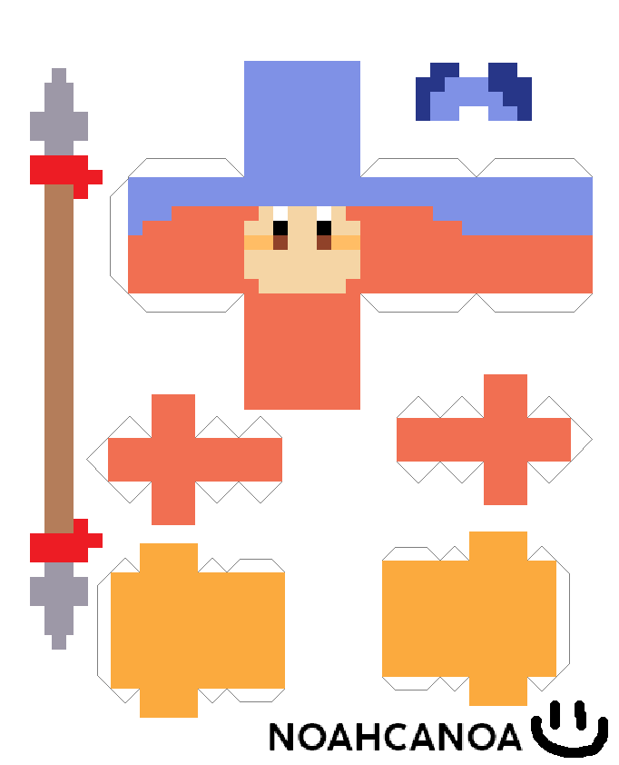 Bandana Waddle Dee (kirby) - Pixel Papercraft