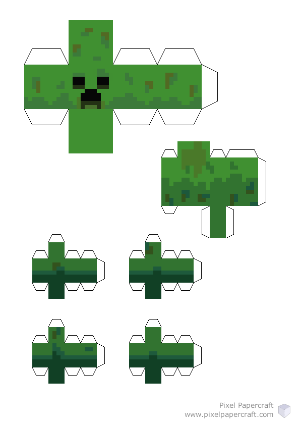 Pixel Papercraft - Mini Creeper (Creeper Overhaul Texture)