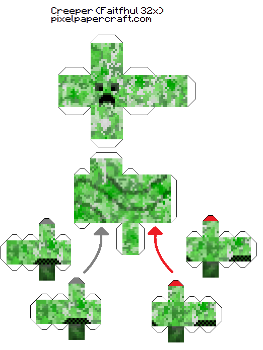 Creeper (Faithful 32x) Pixel Papercraft Creeper (Faithful 32x) Pixel Papercraft