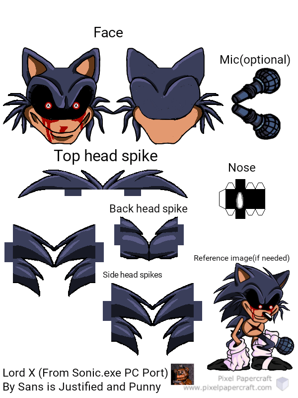 Pixel Papercraft - Designs with the tag majin sonic