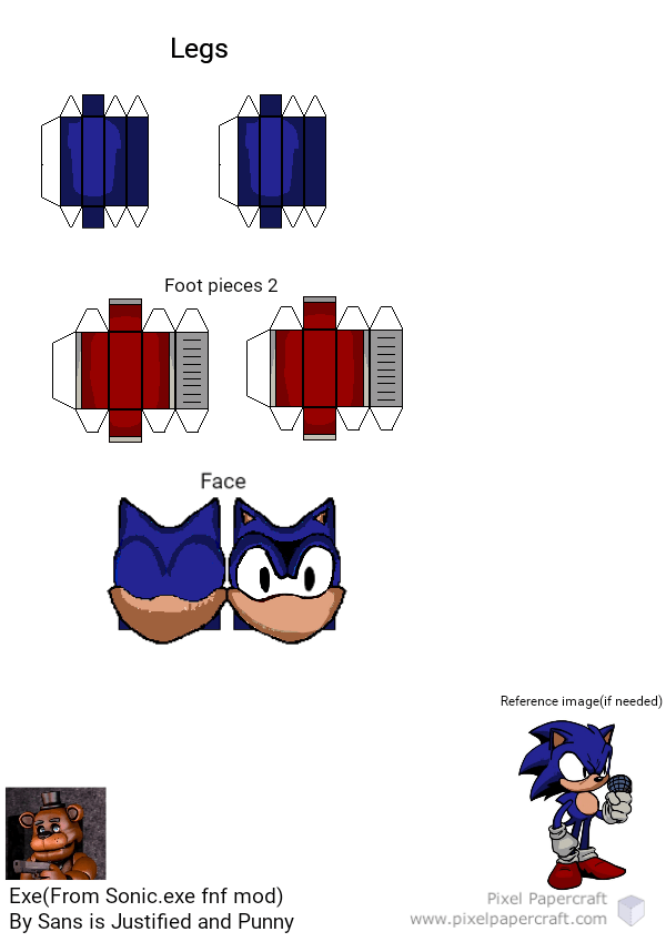 Pixel Papercraft - Exe (Fnf Vs Sonic.Exe Mod)