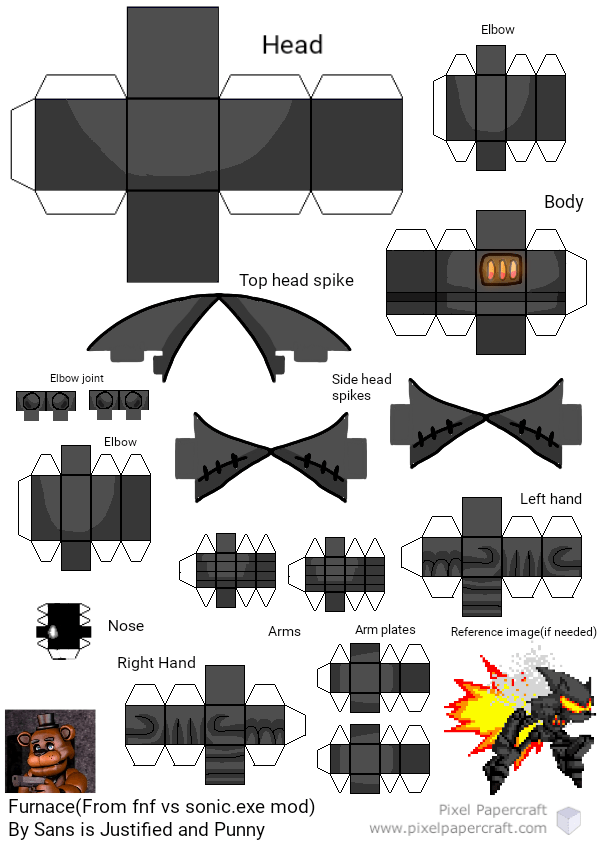 Pixel Papercraft - Furnace (Fnf Vs Sonic.exe Mod)