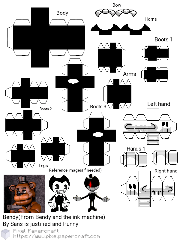 Pixel Papercraft - Bendy (Bendy and the Ink Machine)