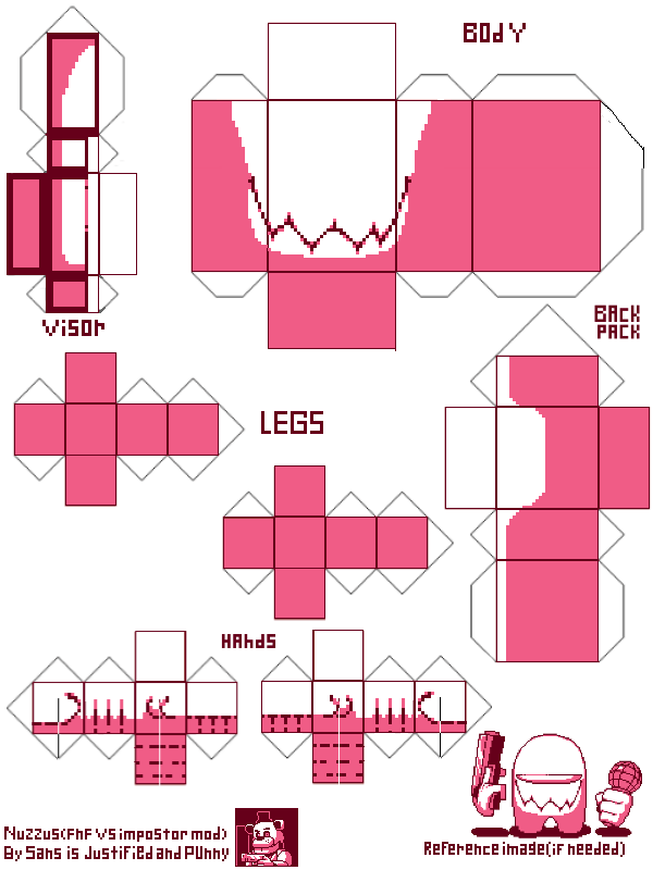 Pixel Papercraft Nuzzusfnf Vs Impostor Mod 