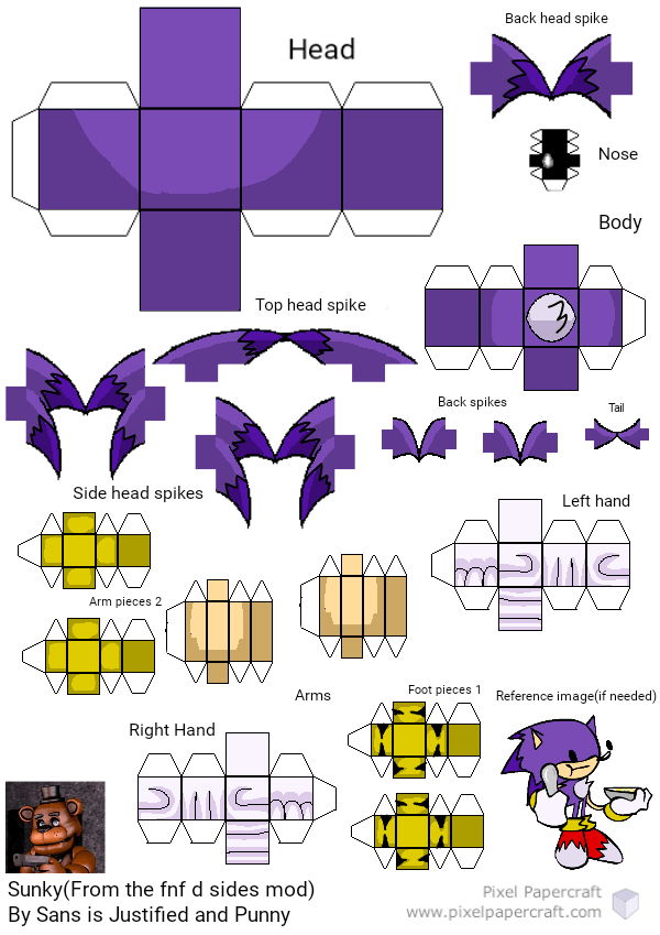 Pixel Papercraft - Sunky(Fnf D Sides Version)