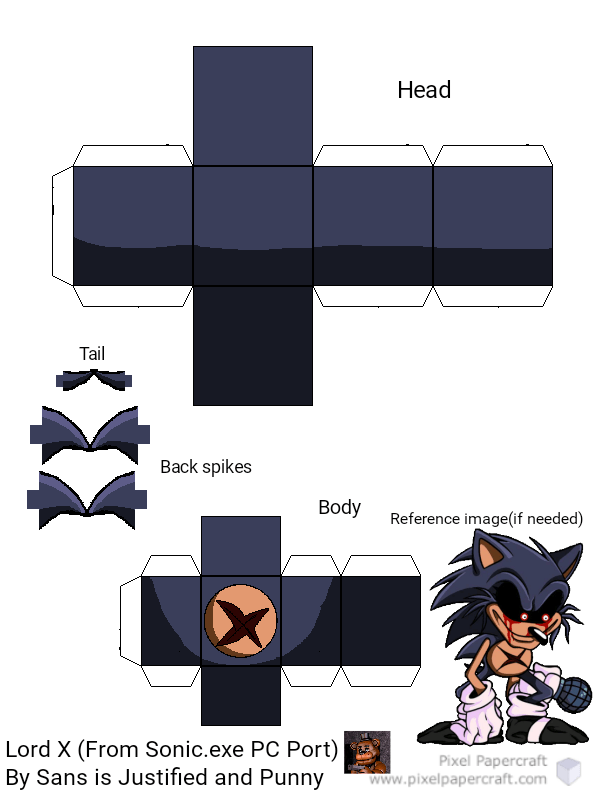 Pixel Papercraft - Designs with the tag majin sonic