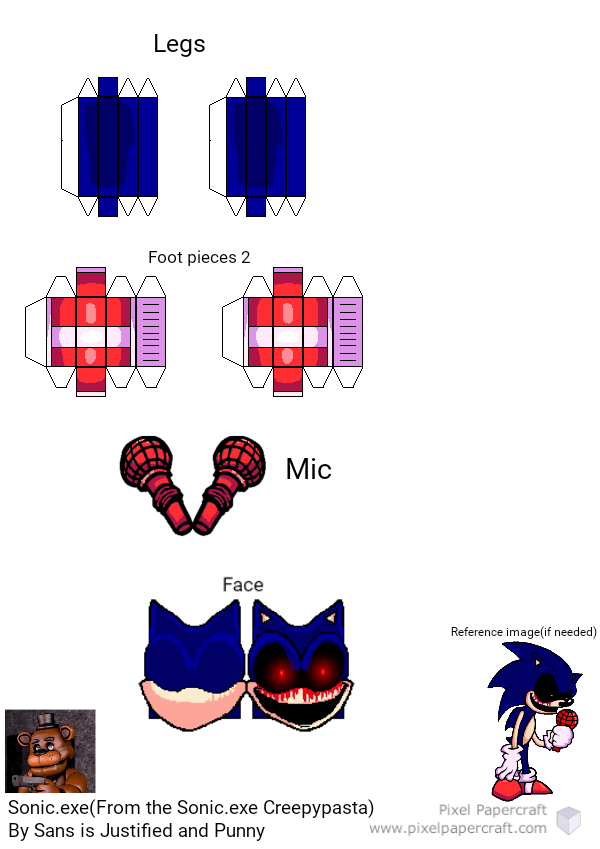 Pixel Papercraft - Exe (Fnf Vs Sonic.Exe Mod)