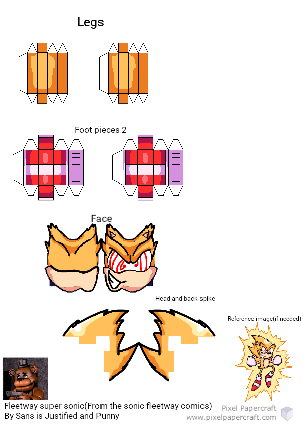 Pixel Papercraft - Fleetway Super Sonic(Sonic The Comic Series)