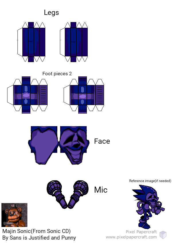 Pixel Papercraft - Designs with the tag majin sonic