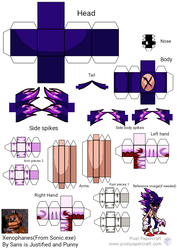 Pixel Papercraft - Exe (Fnf Vs Sonic.Exe Mod)