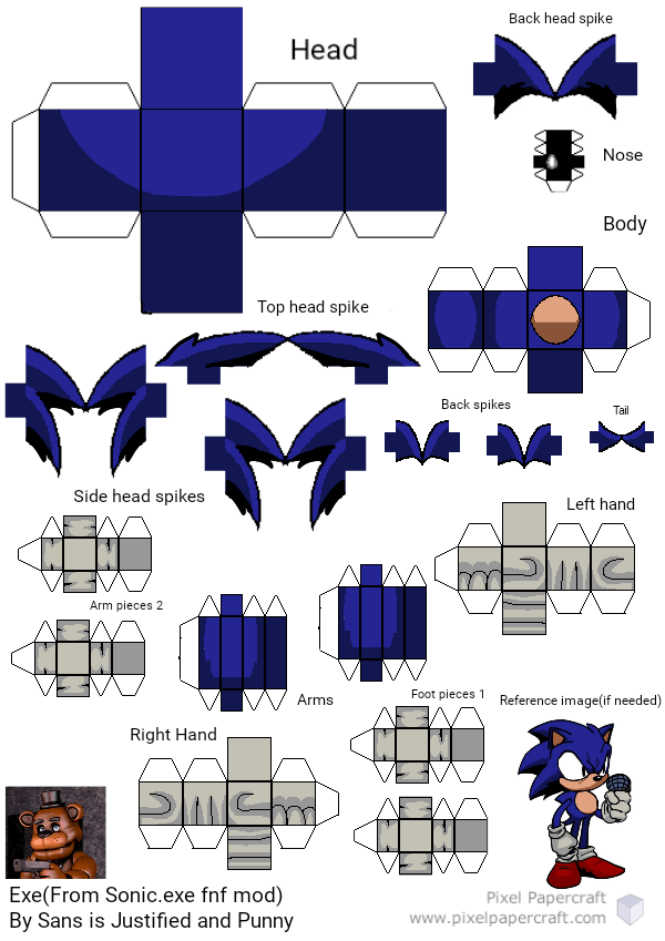 Pixel Papercraft - Exe (Fnf Vs Sonic.Exe Mod)