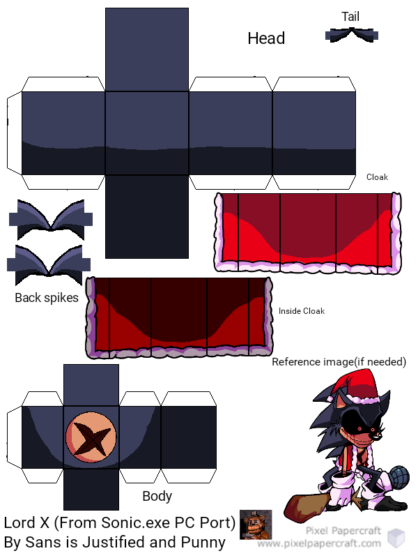 Pixel Papercraft - Exe (Fnf Vs Sonic.Exe Mod)
