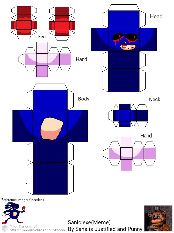 Pixel Papercraft - Exe (Fnf Vs Sonic.Exe Mod)