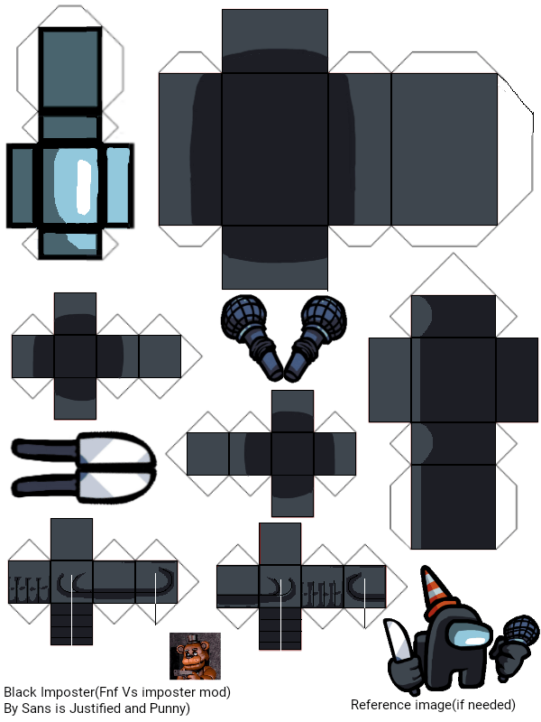 Pixel Papercraft - Black Impostor (Fnf Vs Impostor Mod)