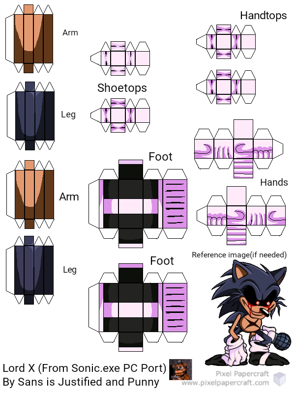 Pixel Papercraft - Exe (Fnf Vs Sonic.Exe Mod)