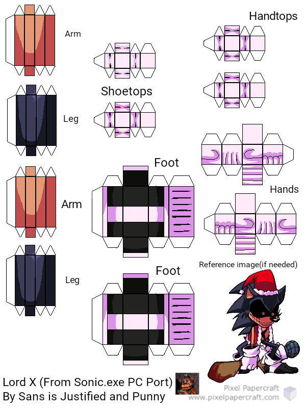 Pixel Papercraft - Designs with the tag majin sonic