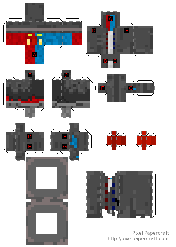 Pixel Papercraft - Studded Armor Item(part#3)