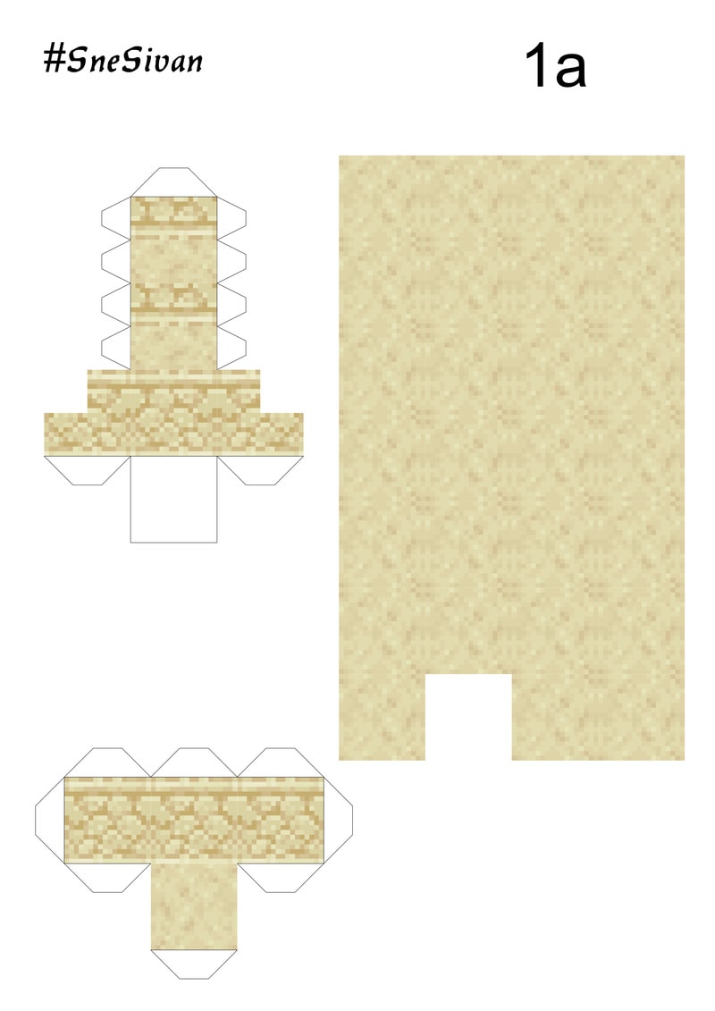 Pixel Papercraft - Desert Temple - Part 3 (Last Part)