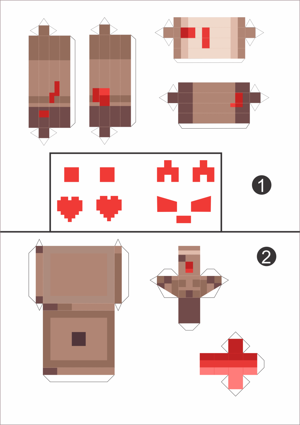 Cross Sans Minecraft Skin 2  Free Printable Papercraft Templates