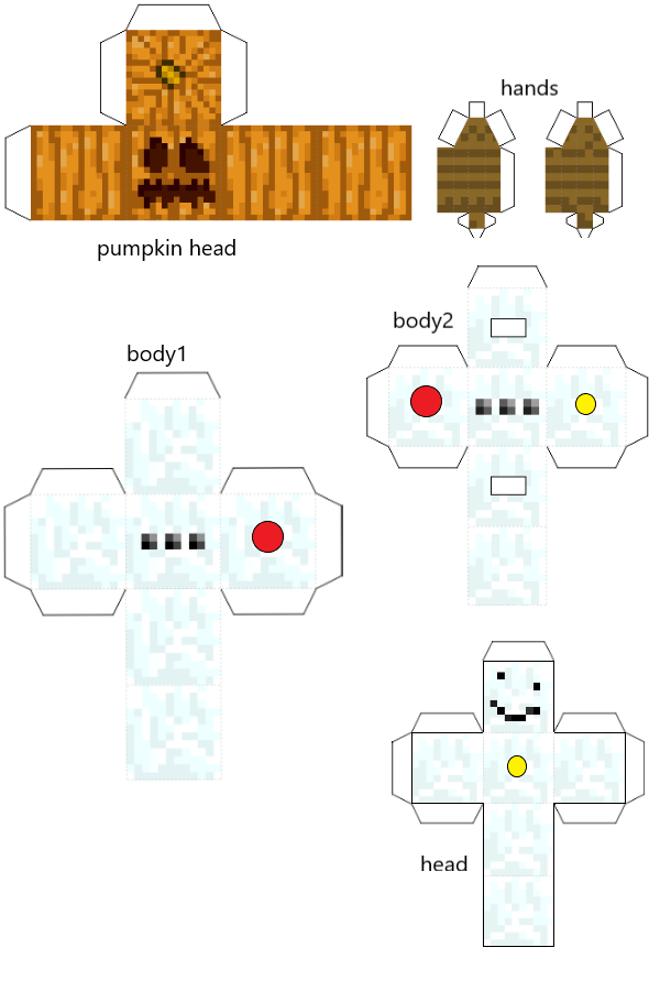 Minecraft Papercraft Snow Set