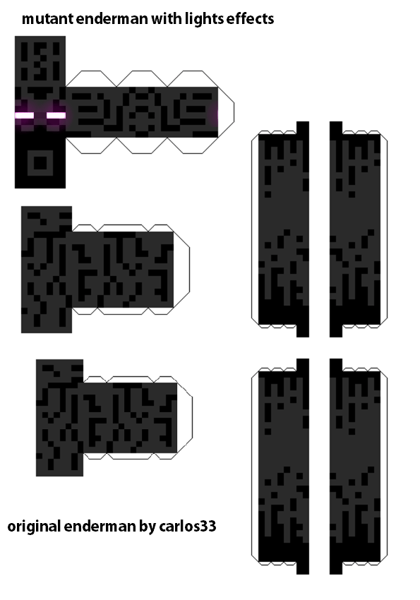 Enderman Paper Craft Plantillas De Letras Para Imprimir, Plantillas De