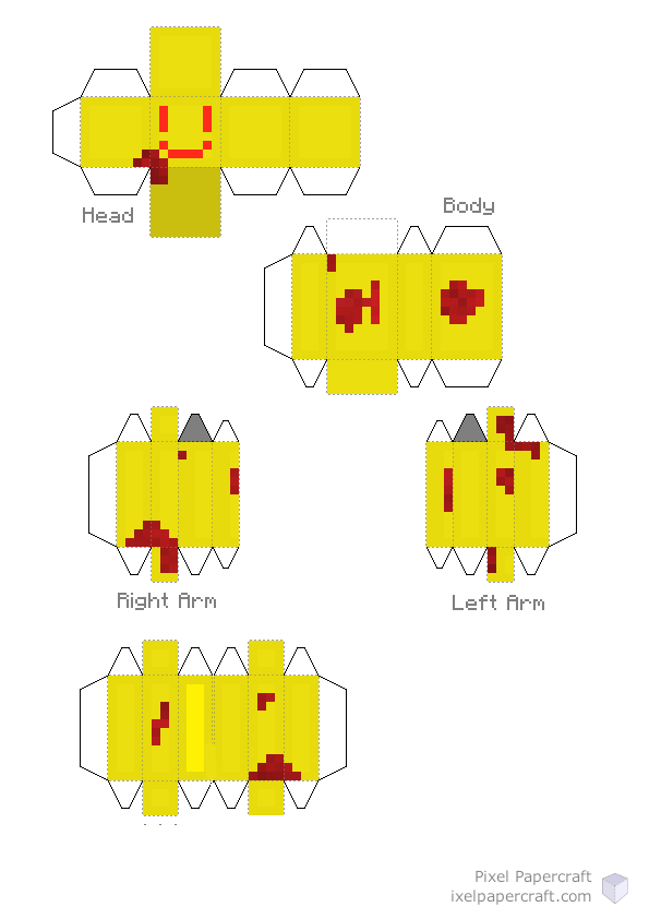Pixel Papercraft - partygoer(backrooms)