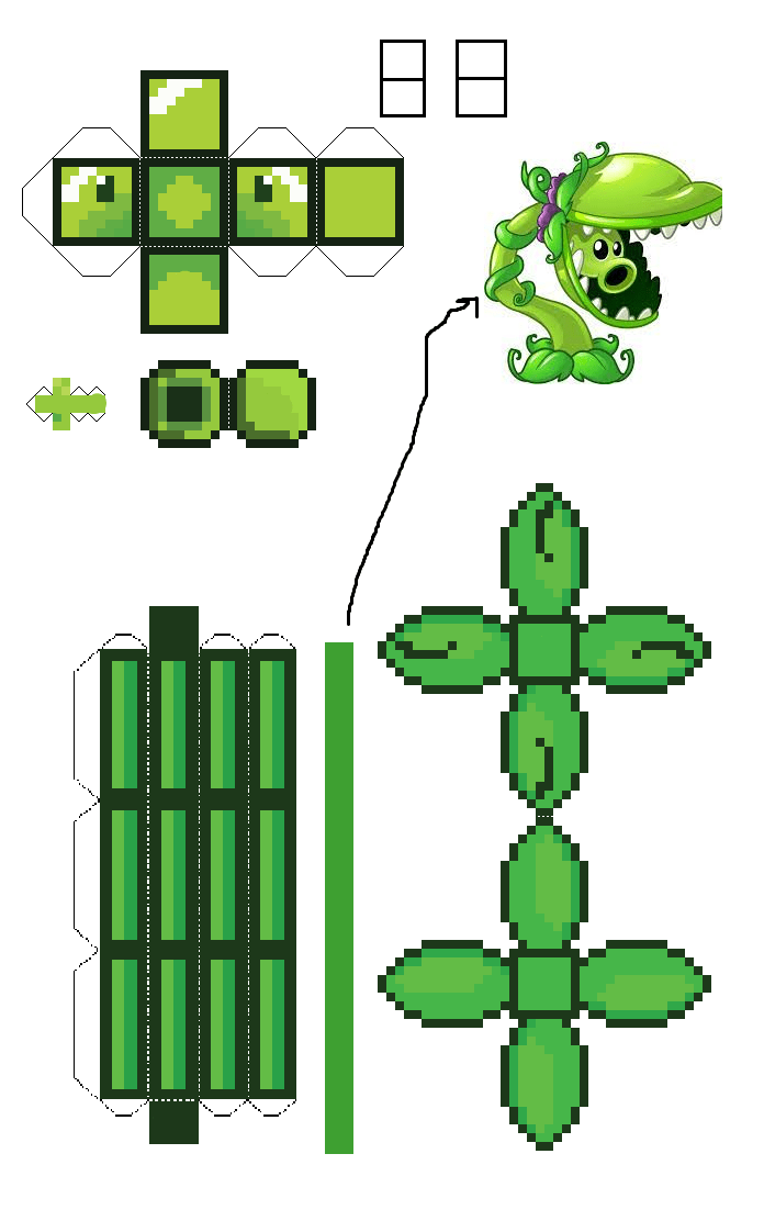 pixel-papercraft-snap-pea-pvz2